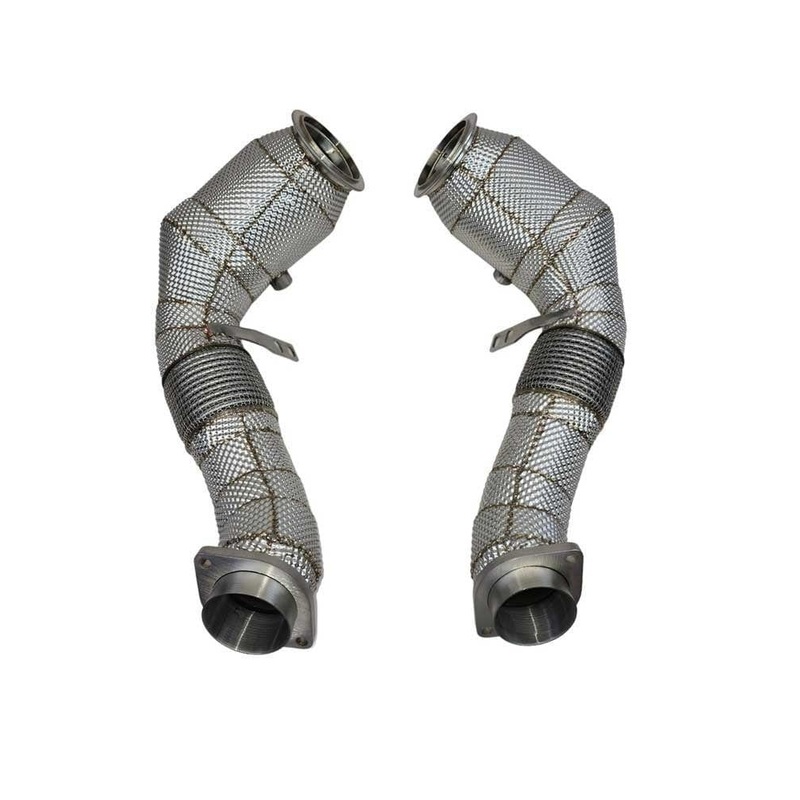 Racing Dynamics Downpipe w/ Cats and Heat Shield for BMW X5 / X6 / 750i / 550i / 650i