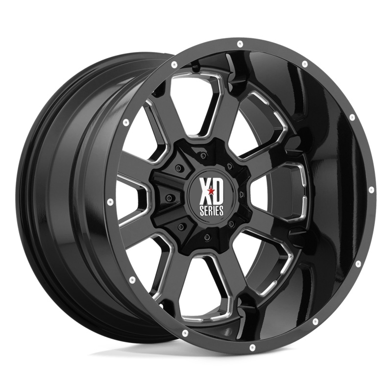 XD Wheels XD825 Buck 25 20″ 8×165.1 Gloss Black Milled