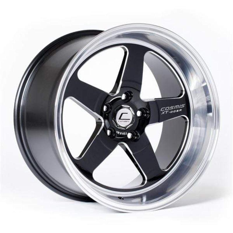Cosmis Racing XT-005R Wheel Black w/ Machined Lip & Milled Spokes 18×9 +25mm 5×114.3