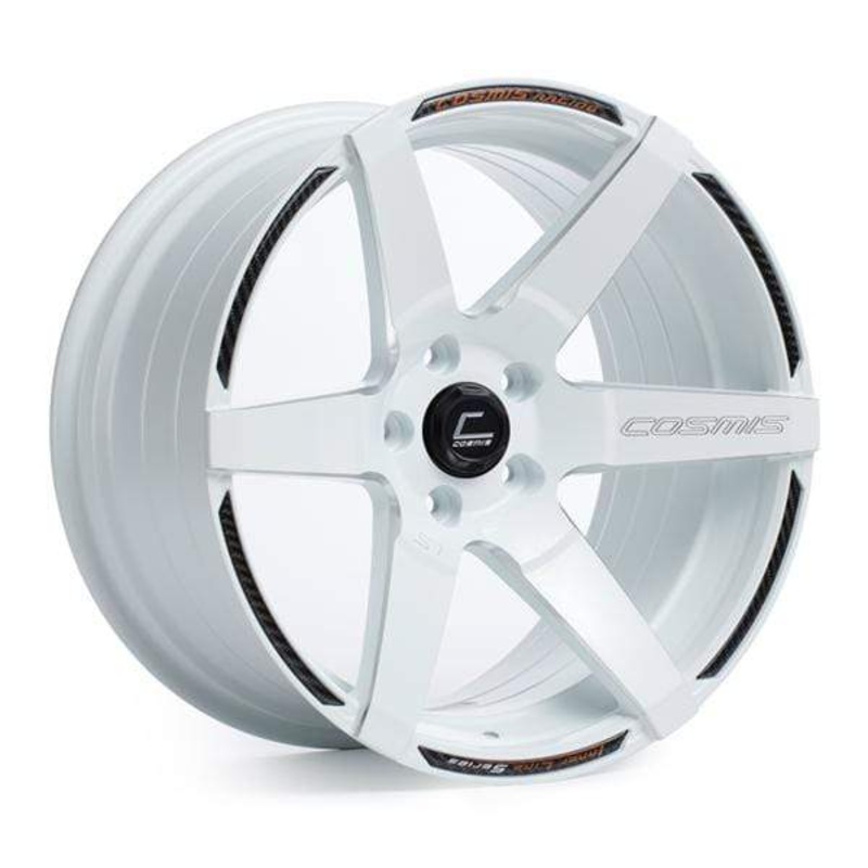 Cosmis Racing S1 White w/ Milled Spokes 18×10.5 +5mm 5×114.3 Wheel