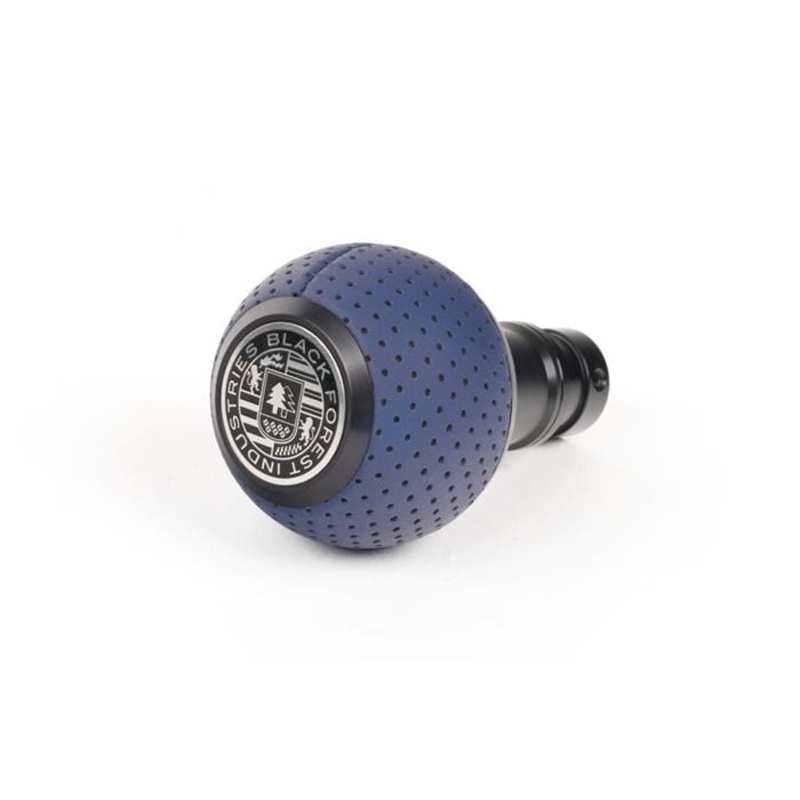 BFI Heavy Weight Shift Knob – Porsche Maritime Blue Leather | Black Anodized (VW/Audi DSG & Automatic)