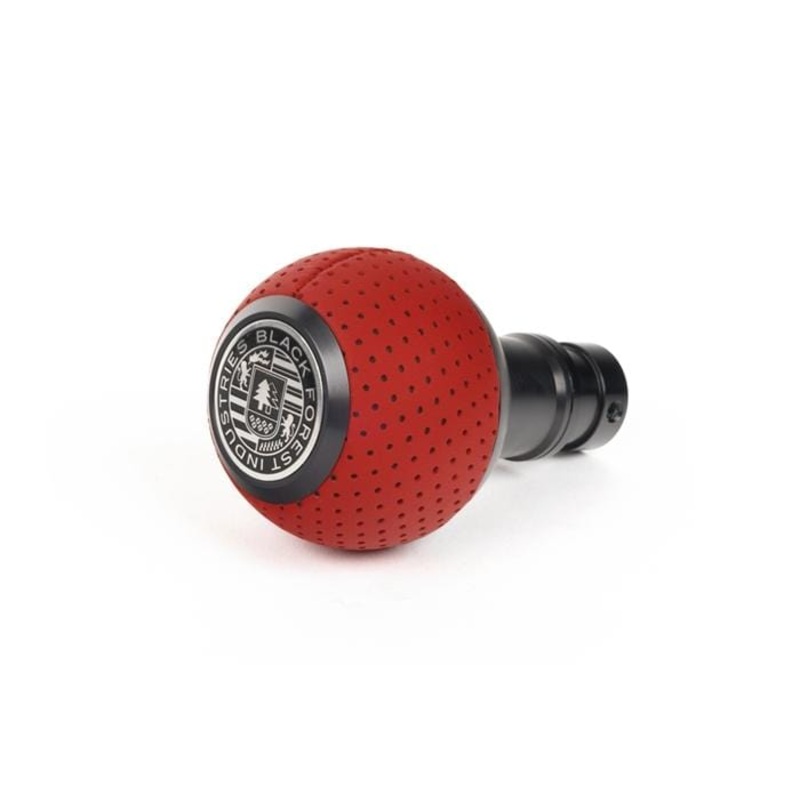 BFI Heavy Weight Shift Knob – Rosso Centaurus Leather | Black Anodized (VW/Audi DSG & Automatic)