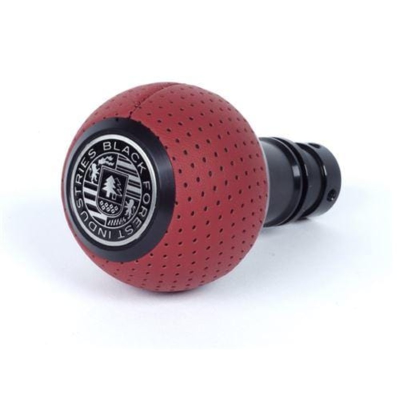 BFI Heavy Weight Shift Knob SCHWARZ – Magma Red Air Leather (991+ Porsche Fitment)