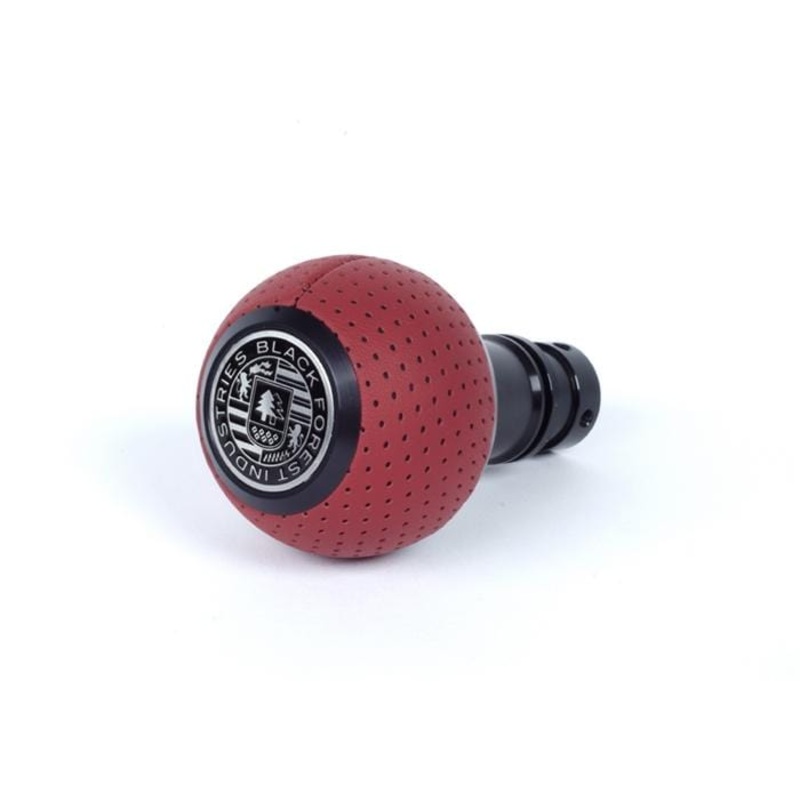 BFI Heavy Weight Shift Knob SCHWARZ – Magma Red Air Leather (VW/Audi Fitment)