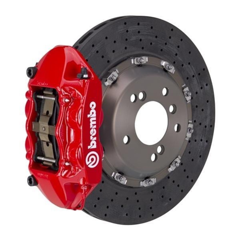 Brembo GT CCM-R Systems 360×28 CCM-R 4-Piston Red Drilled Rear