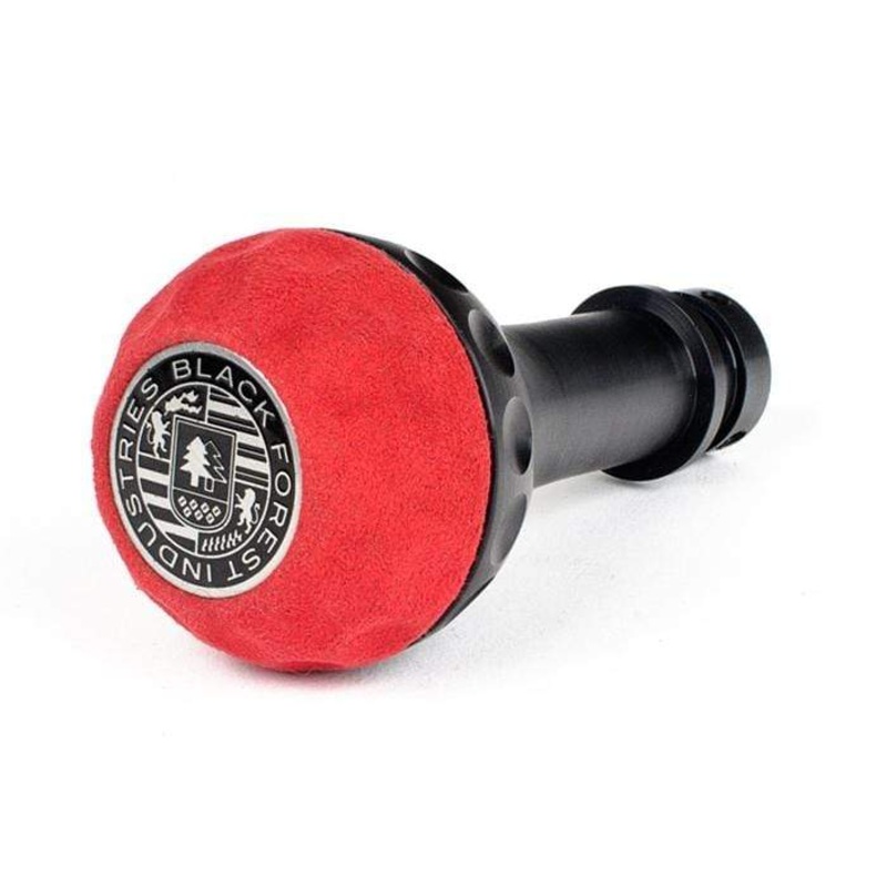 BFI Heavy Weight Shift Knob SCHWARZ – Golf Ball – Red Alcantara (VW/Audi Fitment)