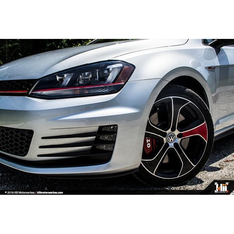 VW “Austin” Wheel Overlay Kit – Gloss Black + Tornado Red