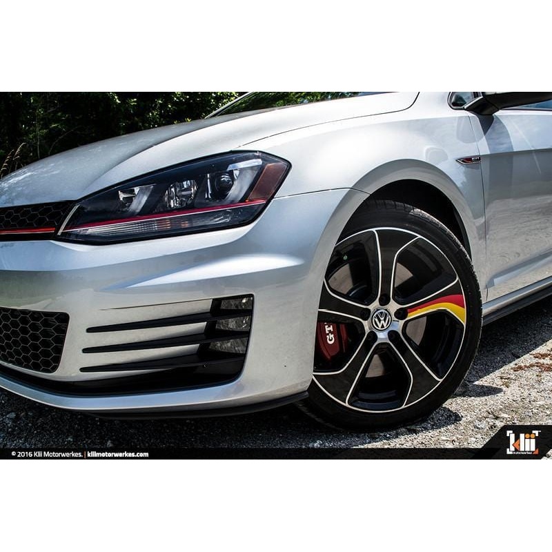 VW “Austin” Wheel Overlay Kit – Matte Black + German Flag