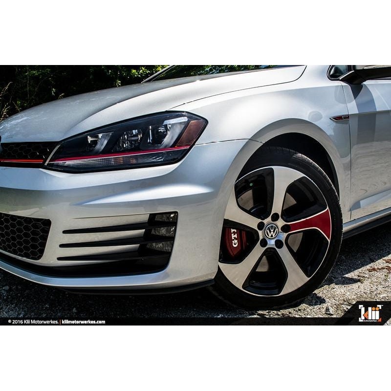 VW “Austin” Wheel Overlay Kit – Tornado Red (Single Spoke Coverage)