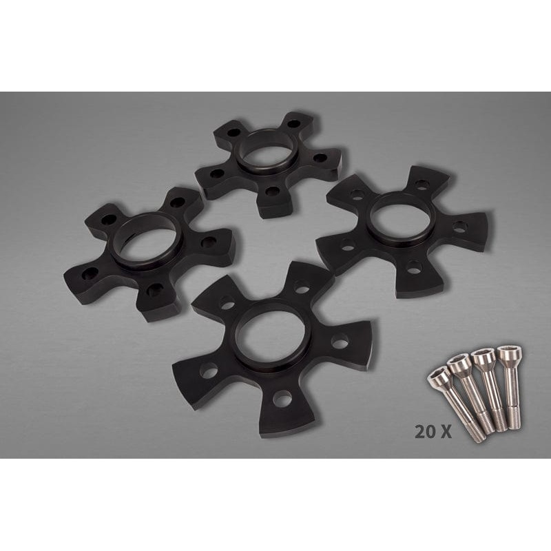Capristo Ferrari 458 – Wheel Spacers 14mm Front / 17mm Rear (Star Shape) with Titanium Wheel Bolts